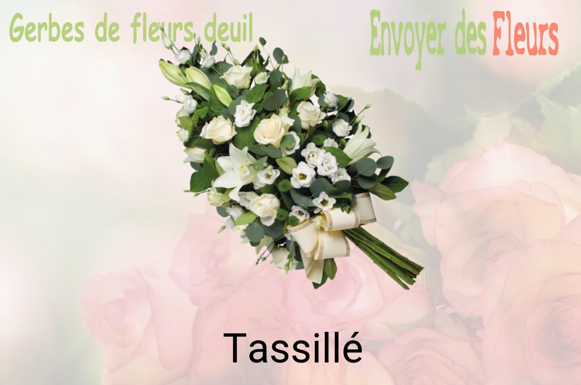 Gerbe de fleurs de deuil livrée à Tassillé